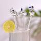 Assorted 6 Pieces Animal Stirrer Glass Swizzle Sticks for Cocktail Party